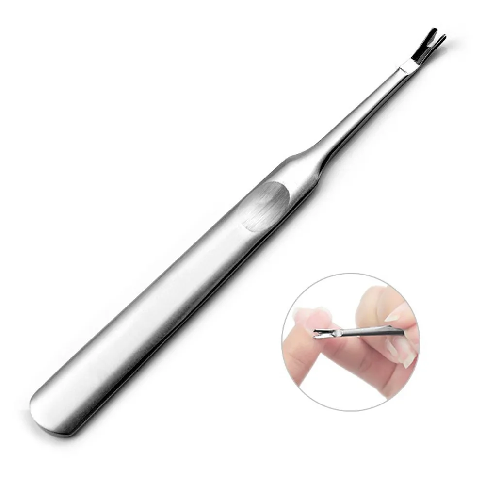 

Quiki Pusher Trimmer Remover V Shape Stainless steel Cuticle Pedicure Manicure Nail Art Tools