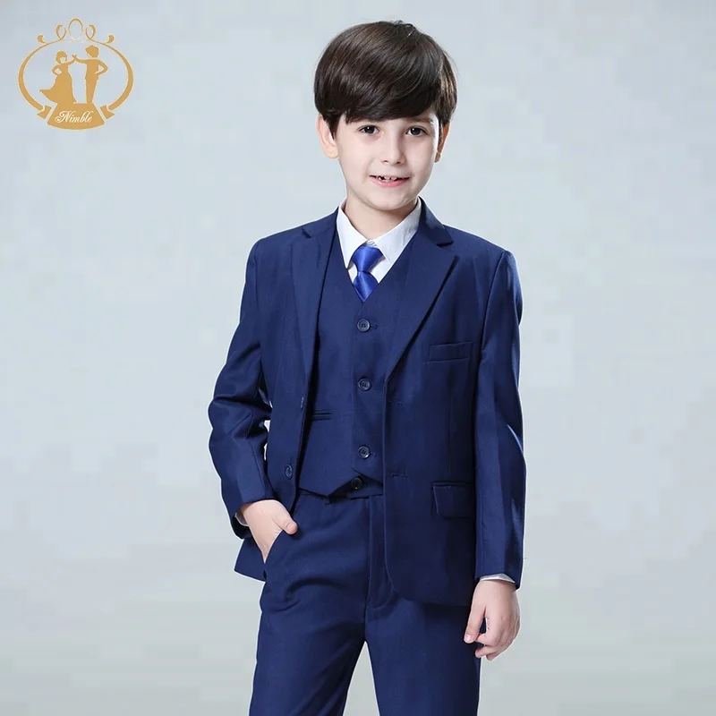 

Nimble 100% polyester high quality navy Wholesale Boy Suits & Tuxedo Children Tuxedo For Wedding