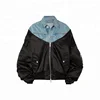women oversized shell and denim jacket ladies plus size patchwork jacket