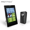 Multi-color lcd display protmex pt3352c moon phase, temperature and humidity wireless weather station