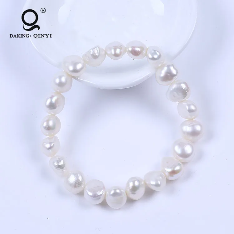 

Women Purple 8Mm Charm Natural Baroque Pearl Beads Bracelet