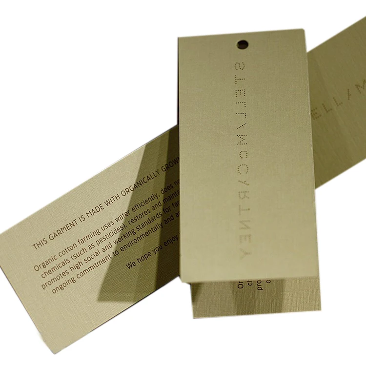 

Swing Tags Custom Garment Fashion Design Folded Paper Hangtag for Clothing, Customized color