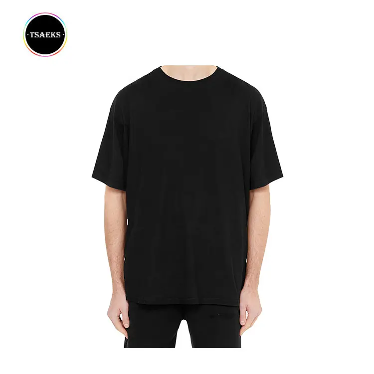 

Men's oversized tee worn look cool streetwear black t shirt