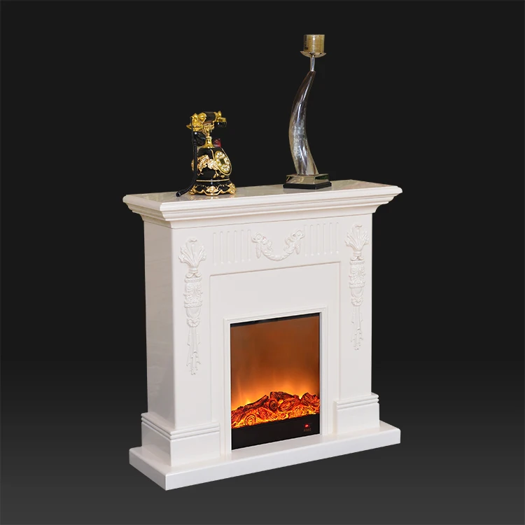 Oem Artificial Decorative Luxury Beige Corner Electric Fireplace