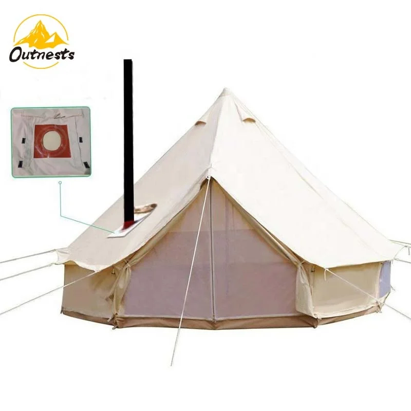 

7m 6m 5m 4m 3m cotton canvas bell tent for glamping safari tent, Beige