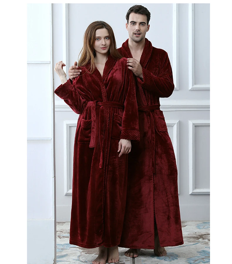 

A5082 Women Luxury Full Length Dressing Gown Fluffy Bathrobe Nightwear Loungewear