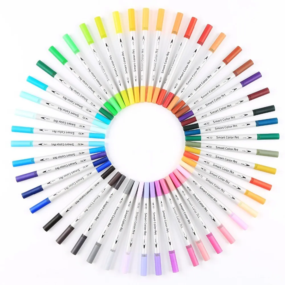 Dual Tip Brush Pens Art Markers by Tanmit 0.4mm Fine Liners 60 Colors for  sale online