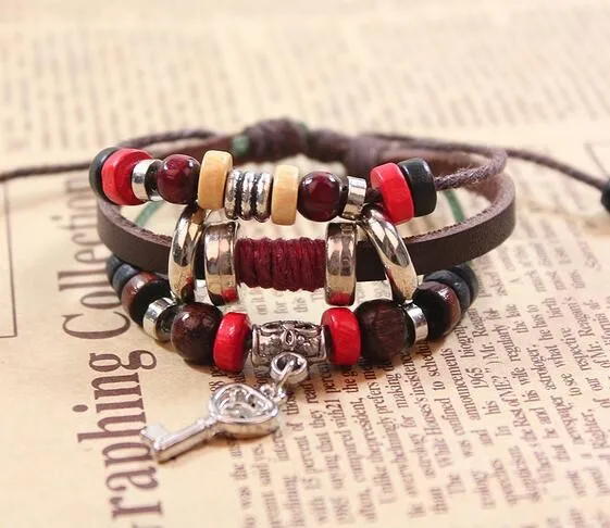 

NEW Jewelry Fashion Infinity Leather Charm Bracelet Colorful Lots Beads Style