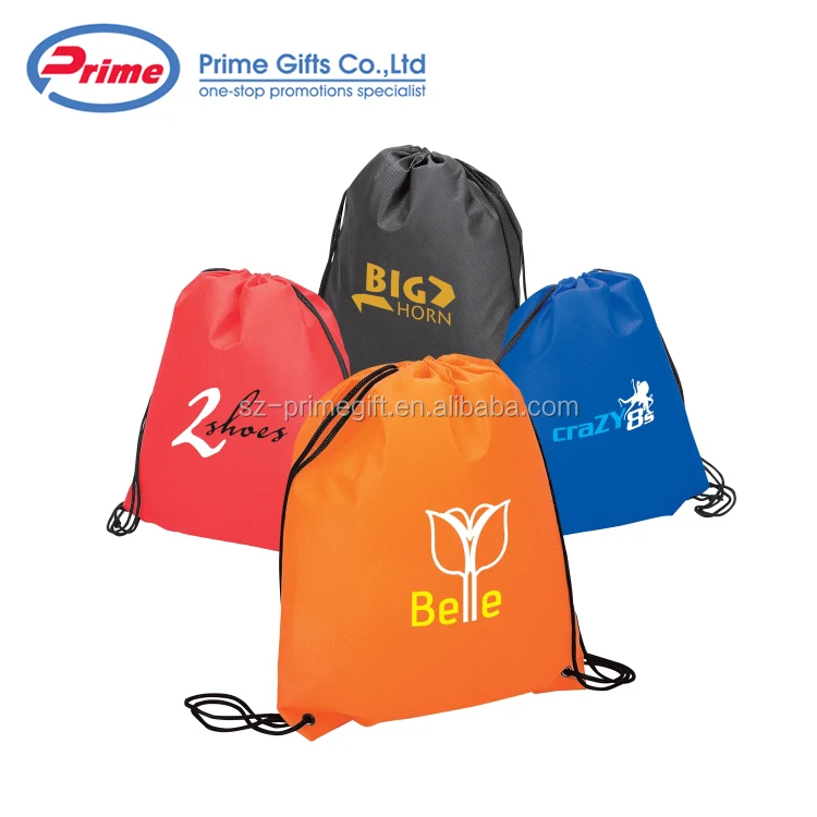 drawstring backpack with logo