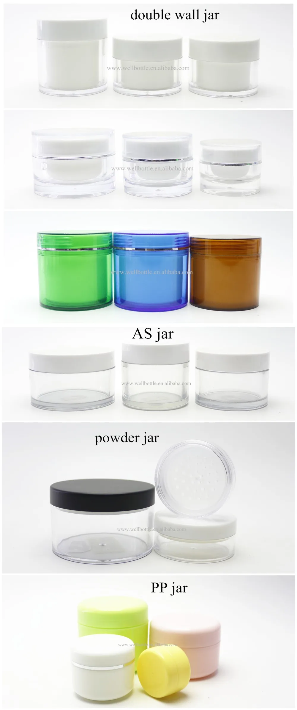 Body Scrub Container 50g Clear Transparent Plastic Pet Cosmetic Cream