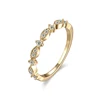 ATHENAA 925 Sterling Silver 18k Gold Plated Elliptical Pattern Cubic Zirconia Rings
