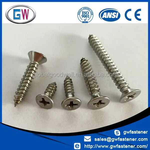6G X 1 1/2"  Pozi Raised CSK Self Tapping Screws Stainless DIN 7983-25 PACK 