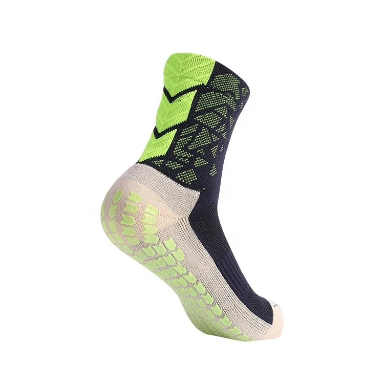 

High quality professional anti slip football soccer socks football socks ZW-035, Black green, black orange, black pink, purple green