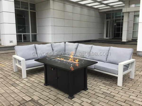 Outdoor Gas Feuer Pit Tische Mit Rechteck Granit Tisch Tops,55,000 Btu