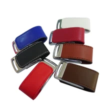Free Shipping Gadget Hi speed leather pen drive usb 2.0 customized logo 8GB 16GB 32GB 64GB Leather usb