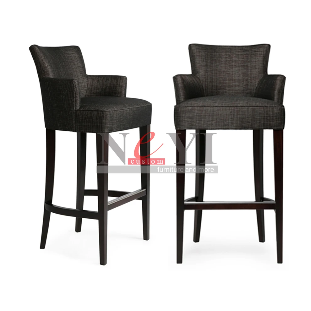 Neyi Bc103 Custom Wood Steel Leather Fabric Grey High Seat Bar Chair