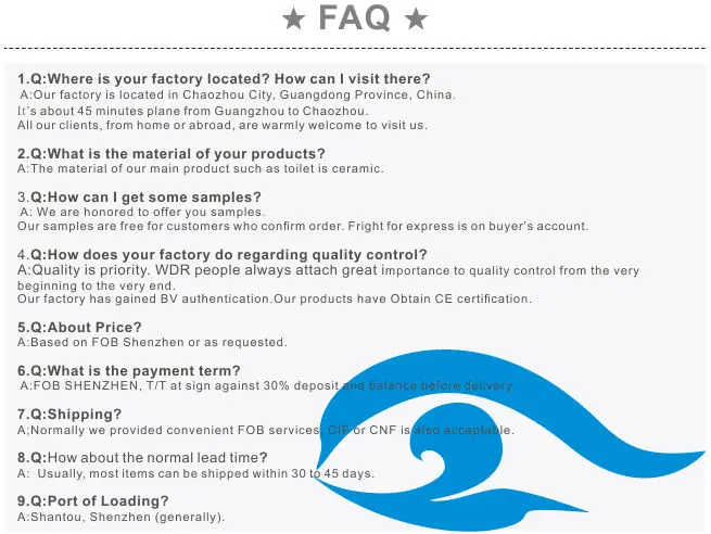 FAQ-WDR China-toilet, basin,urinal,squatting pan, bidet-httpwdrchina.en.alibaba.com