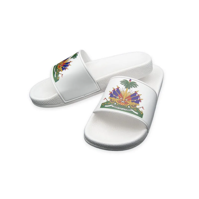 

Good Quality Men And Women White Haiti Flag Slide Shoe Sandal Kids Logo Plain Summer Beach Slippers, Requirement