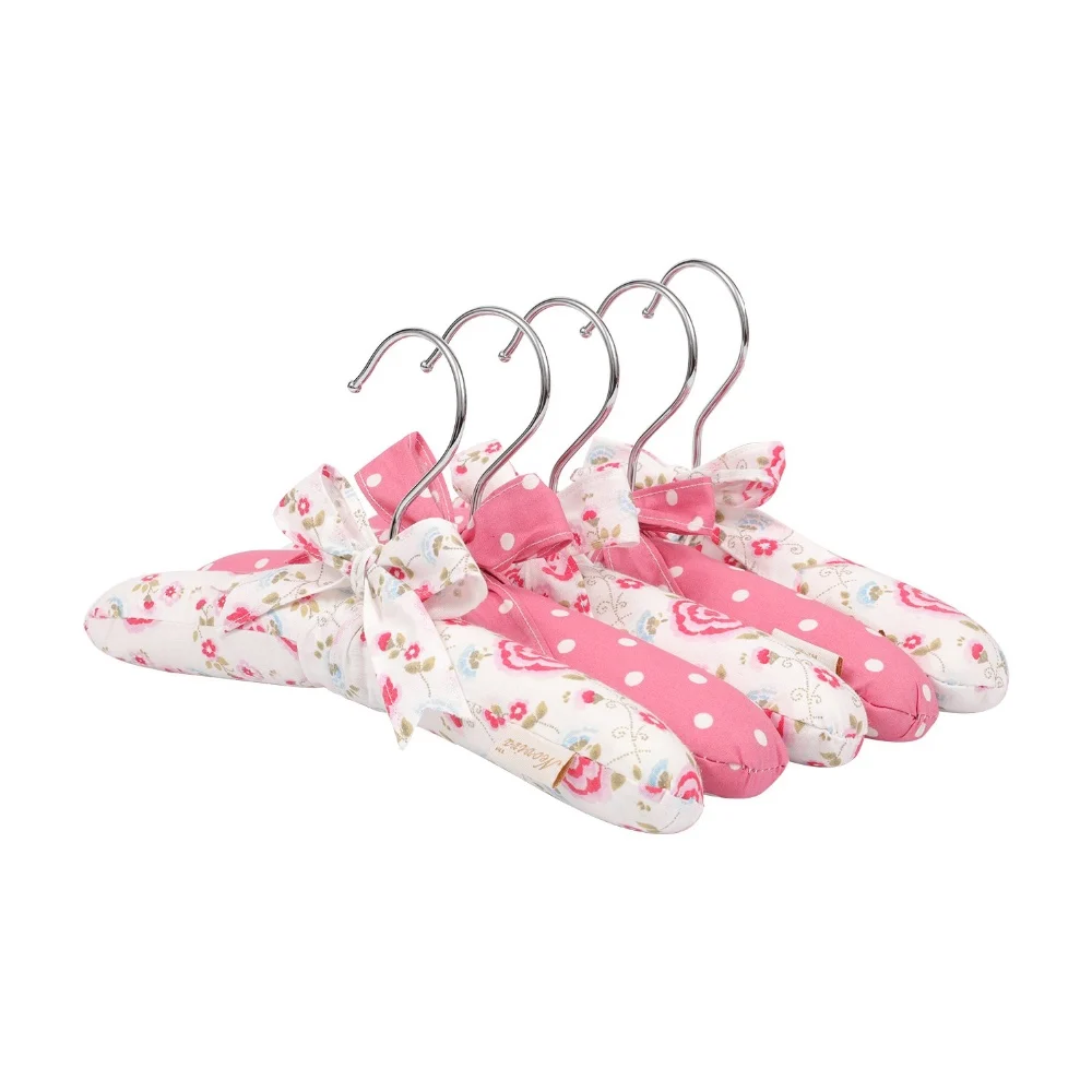 

Floral Prism Pink New Born Baby fabric padded hangers set padded satin clothe rack, Any color