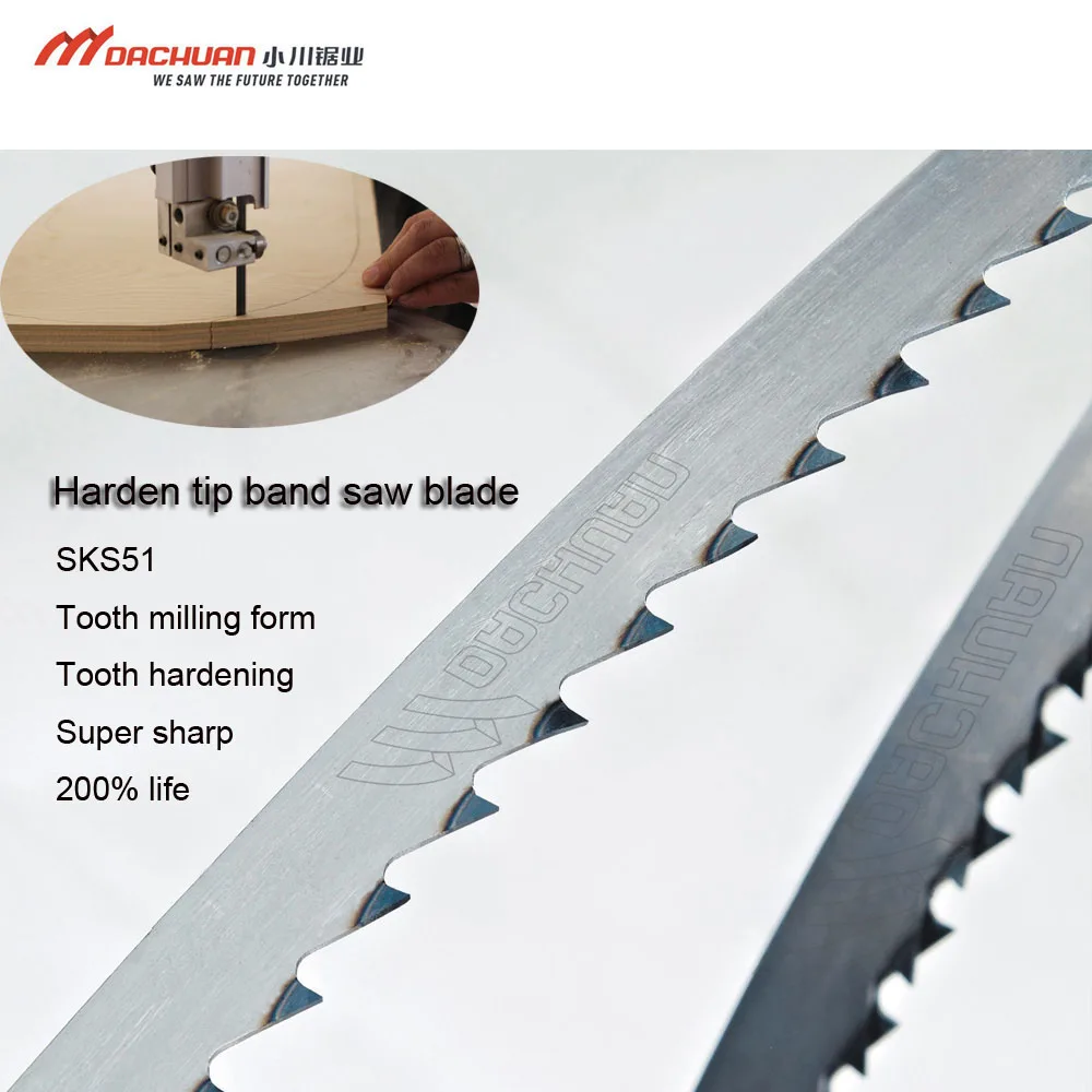 Harden tip band saw blade