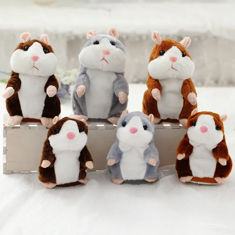 
15cm Lovely Talking Hamster Speak Talk Sound Record Repeat Stuffed Plush Animal Kawaii Hamster Toys 