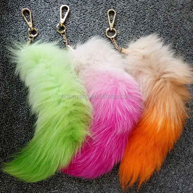 Cheap Dyed Faux Fur Fox Tail/fake Fur Fox Tail/real Fur Fox Tails - Buy