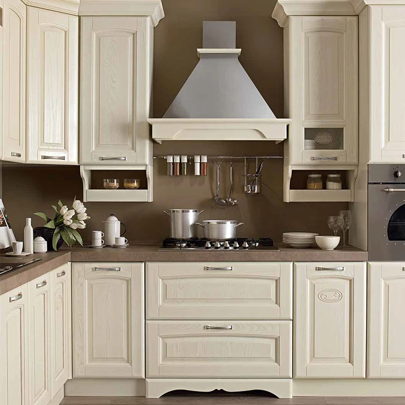Customized Solid Wood Rubber Wood Kitchen Units Kitchen Design - Buy