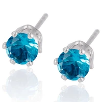 

21126 xuping 6mm fashion single stone simple glass stud earrings gem, earing, one gram white gold earrings designs jewelry