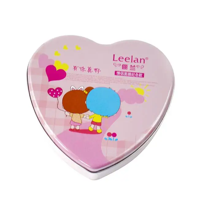 Lovely heart shape jars cosmetic tin box lip gloss boxes packaging