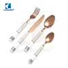 Round porcelain handle flatware set,personalized cutlery set