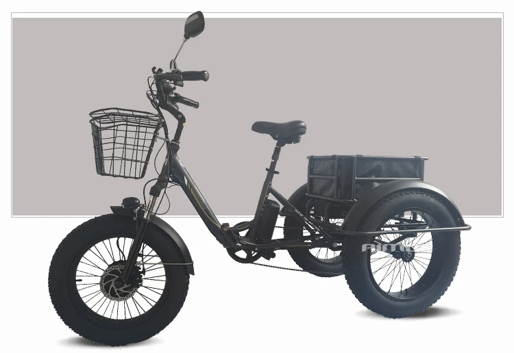aimos 2020 3 wheel electric bicycle three wheels adult cargo electric bike with basket