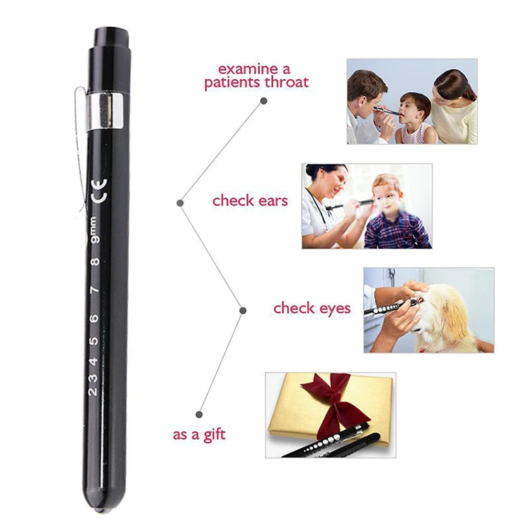 Pocket Nurses Doctor Eyes Diagnostic Pen Torch Yellow Led Light Pupil
