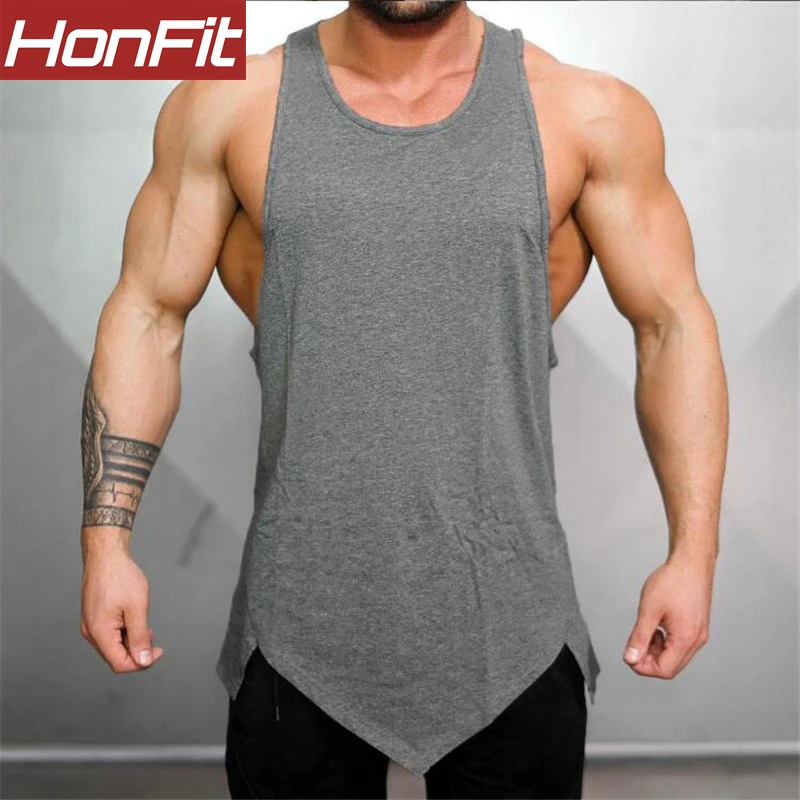 

sports workout vest fitness muscle deep cut gym tank top men
