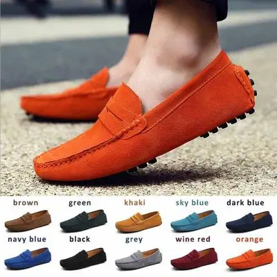 

New Fashion Mens Shoes Casual Fashion Peas Shoes Suede Leather Men Loafers Moccasins Slip On Me