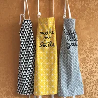 

OEM promotional kitchen cotton linen apron custom logo printed cooking apron