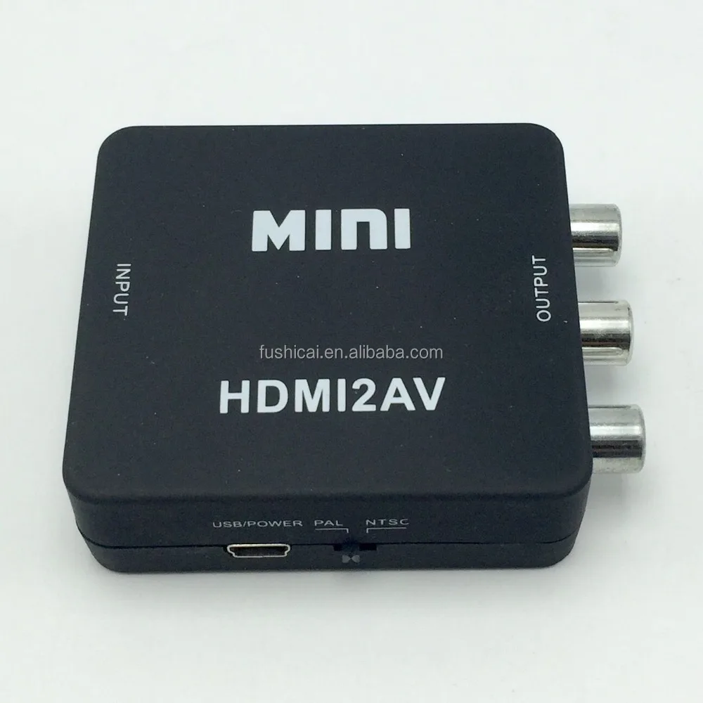 

HDMI2AV Mini HD to AV Converter, HD Video Audio Converter Adapter Box to AV CVBS RCA NTSC PAL Output up to 1080P, Black