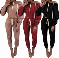 

B32466A On sale!!! Women Tracksuit Set Sweatshirt Tops Pants Suit Casual 2 piece sweat suits