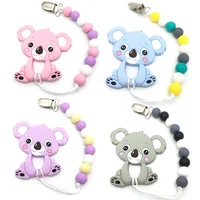 

Baby Pacifier Clips BPA Free Silicone Koala Teether Pacifier Chain Holders Dummy Clip Chewable Beads Teething Toy