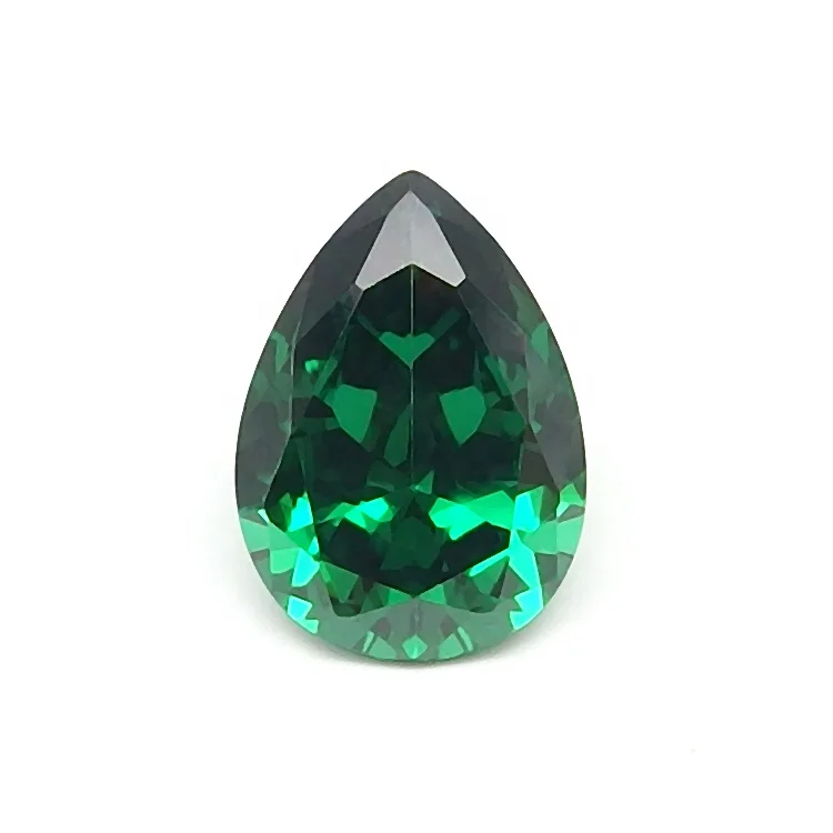 

Machine Cut Synthetic Emerald Pear Shape Emerald Green Cubic Zircon