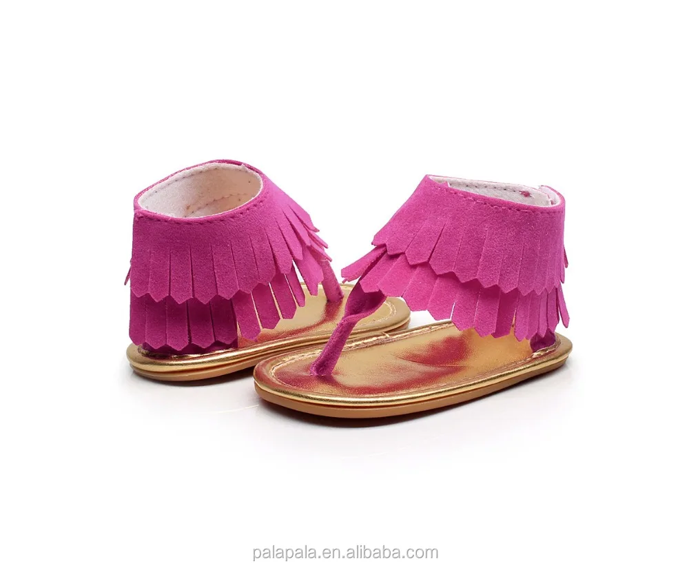 
50 colors Summer Baby Leather flip flop Rubber Sole Baby Girls Sandals 