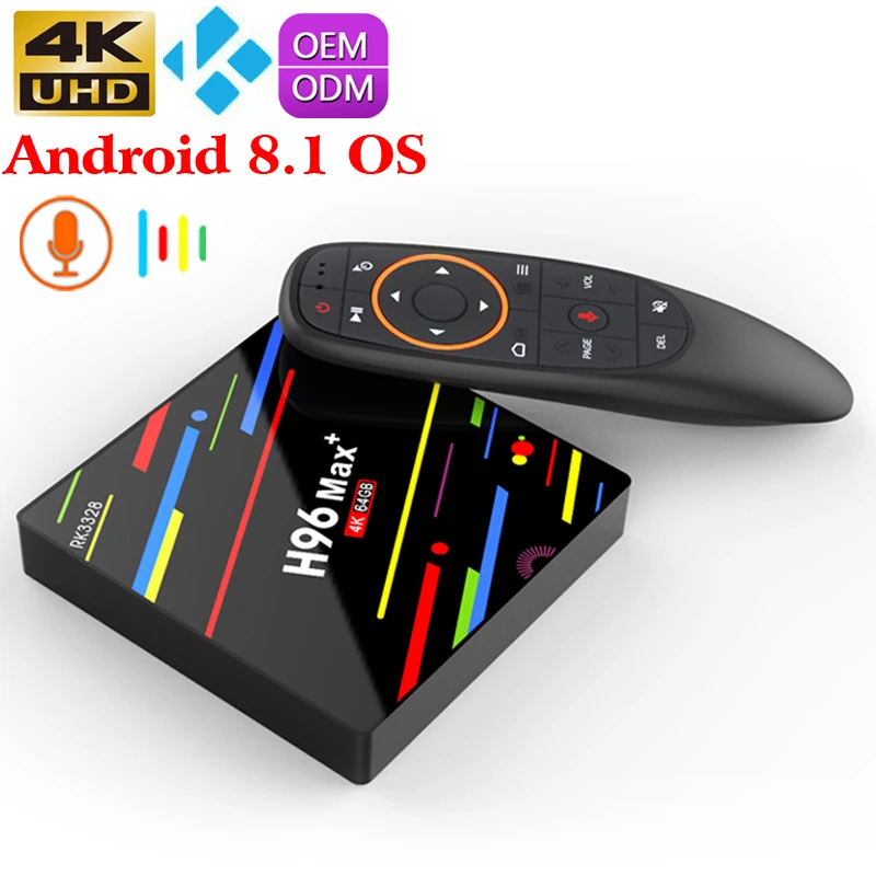 

H96 MAX+ RK3328 4G 64G best 4GB tv box Quad core Android 8.1 set top box h96max with Dual wifi