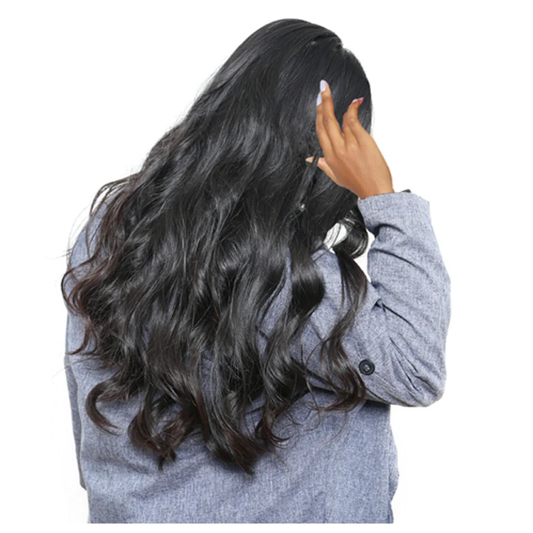 

Premium human hair unprocessed peruvian loose wave hair weft virgin peruvian hair bundles, Natural black color