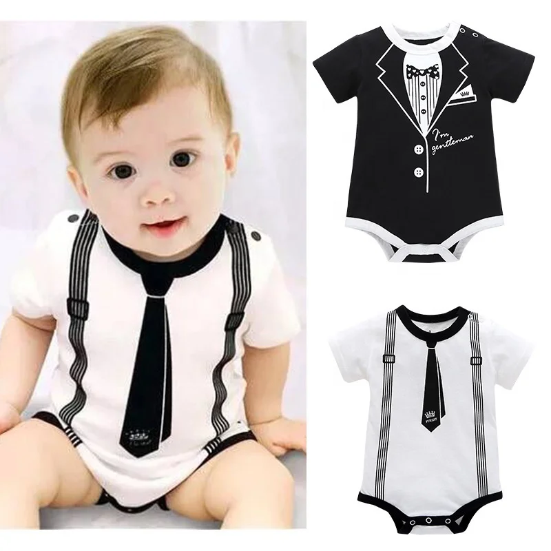 

Newborn baby rompers 0-3 months onesie 2019 hot sale romper 100% cotton clothing clothes baby boys gentleman jumpsuit