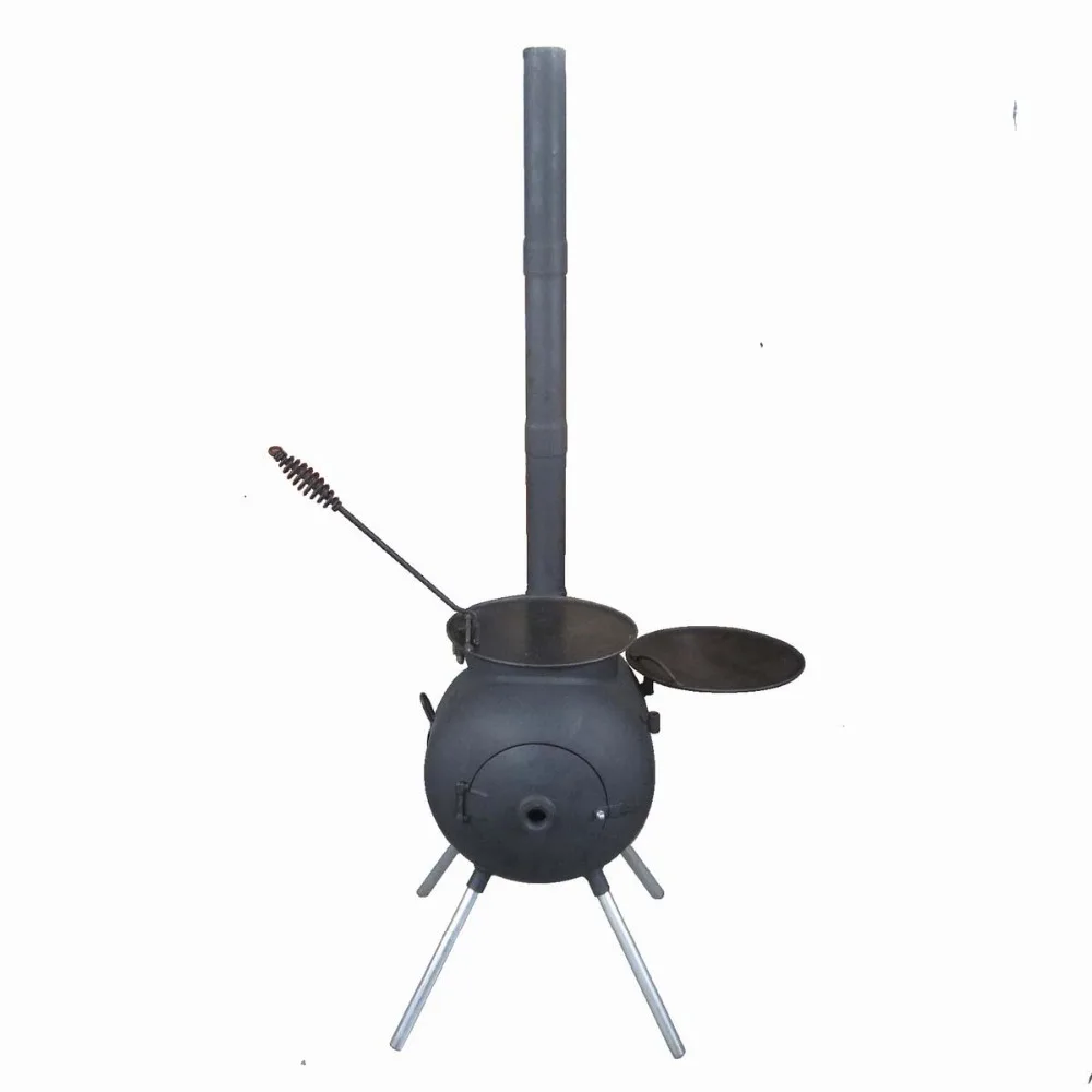 Modern Design Strong Durable Cast Iron Wood Burning Stove Outdoor Camping BBQ With Charcoal Fuel Ready to Ship
