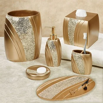 Cheap Bulk Wholesale New Modern Bathroom Products Decoration Luxury Glamour Silver Mosaic Champagne Gold Bath Accessories Buy Bath Decoration Accessories Silver Bath Accessory Set Golden Bath Accessories Product On Alibaba Com