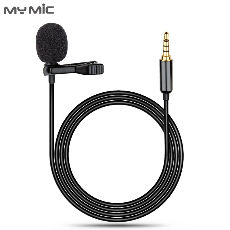 

2019 New model LJ01 professional condenser recording studio lapel clip lavalier microphone for cellphone laptop, Black