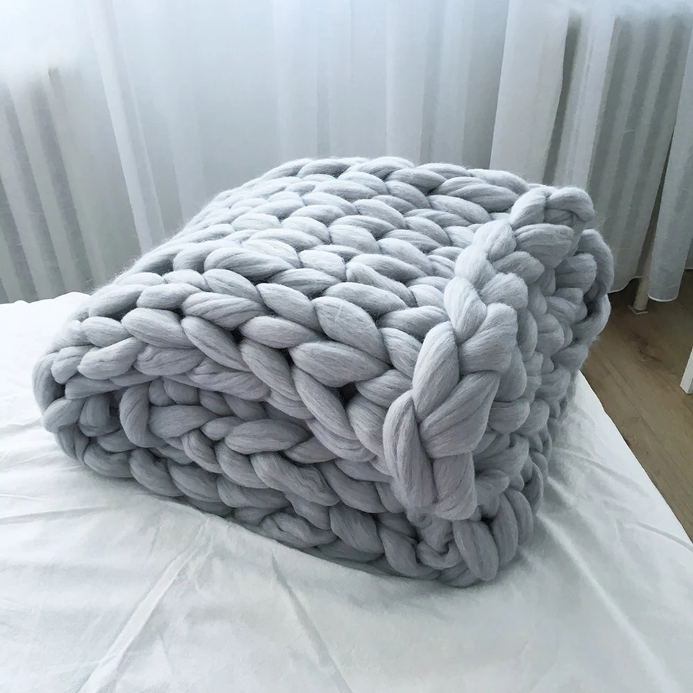 Wholesale Large Chunky Knit 100*150 100 Acrylic Throw Blanket Buy