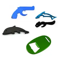 

Promotion Cheap Stock Black Metal Aluminum Gun Animal Shaped Bottle Opener