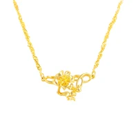 

$1.00 xuping jewelry wholesale 24 k gold flower necklace jewelry pendant necklace restoring ancient ways