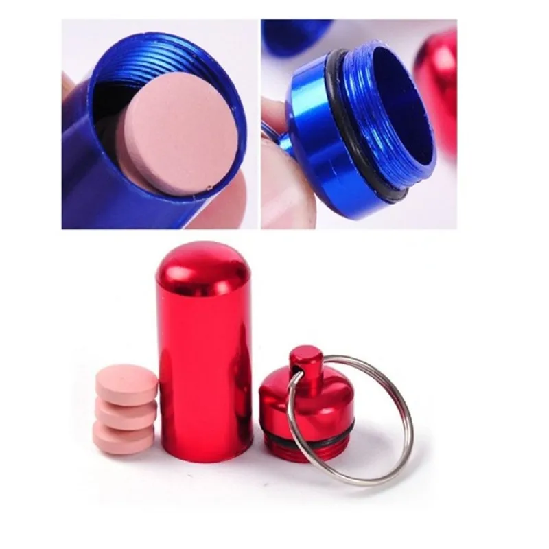 Oempromo mini metal pill holder case box keychain